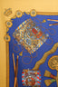 Hermès Blue/Yellow Silk Les Tambours Scarf Size 90cm