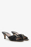 Salvatore Ferragamo Black Leather Logo Buckle Mules Size 6