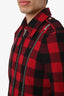 Saint Laurent 2013 Red/Black Wool Plaid Jacket Size 46 Mens