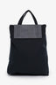 Acne Studios Navy Nylon Leather Tote Bag With Strap