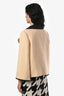 Gucci 2018 Cream/Black Wool Mohair Double Breasted Cropped Blazer Size 40