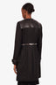 Givenchy Fall 2013 Black Wool Leather Chain Detail Coat Size 40