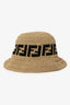 Fendi Brown/Black Crochet Zucca Monogram Bucket Hat Size S