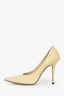 Jimmy Choo Butter Yellow Leather Heels Size 38.5