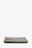 Thom Browne Green Pebble Grain Leather Note Compartment Card Holder