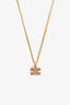 Celine Gold Tone Rhinestone Triomphe Pendant Necklace