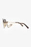 Givenchy Gold Tone Wire Frame Sunglasses with Chain
