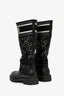 Christian Dior Black Cannage Tweed 'D-Major' Boots Size 39