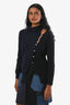 Pull à col roulé Jacquemus en laine bleu marine/noir, taille 36
