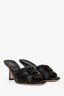Gucci Black Leather 'GG' Open Toe Heels Size 35.5