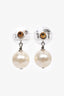 Pre-loved Chanel™ 2023 Pearl and Crystal CC Drop Earrings