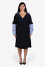 Golden Goose Navy Wool Distressed Overlayed Dress Size L