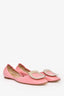 Roger Vivier Pink Patent Leather Buckle Flats Size 36.5