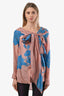 Dries Van Noten Pink/Blue Floral Print Long Sleeves Top Size 36