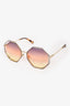 Chloe Tortoise Orange Ombre Tint Octagon Sunglasses
