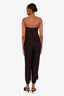 Red Valentino Black Sheer Strapless Wide-Leg Jumpsuit Size 46