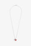 Tiffany & Co. Sterling Silver Red Double Heart Necklace