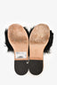 Pre-Loved Chanel™ 2022 Black Faux Fur CC Sandals Size 38