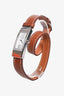 Hermès Stainless Steel Gold Leather Double Tour Strap Kelly Watch