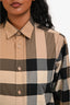 Burberry Beige Giant Classic Check Long Sleeve Button Down Shirt Size XS