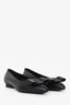 Salvatore Ferragamo Black Calf Leather Viva Bow Ballerina Flats Size 7