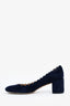 Chloé Navy Blue Suede 'Lauren' Pumps Size 36