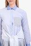 Derek Lam 10 Crosby Blue Polka Dots Shirting Waist Tie Shirt Midi Dress Size 4