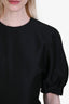 Gabriela Hearst Black Wool Silk 3/4 Poof Sleeve Midi Dress Size 38