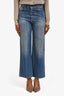 Victoria Beckham Blue Faded Denim High Rise Cropped 'Stevie' Jeans Size 26