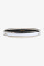 Hermès Palladium/White Caleche Narrow Bangle Bracelet