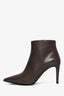 Prada Grey Smooth Leather Pointed Toe Ankle Boots Size 36.5