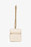Pochette Saint Laurent 2024 en cuir matelassé crème Cassandre Matelassé