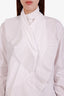 Givenchy White Cotton Detachable Pleated Scarf Button Down Shirt Size 34