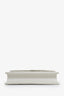 Saint Laurent White Grained Leather Wallet on Chain