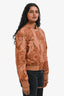 Hermès Burnt Orange Cotton 'Cliquetis Aquarelle' Reversible Bomber Jacket Size 36
