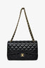 Pre-loved Chanel™ 2014 Black Quilted Lambskin Classic Jumbo Double Flap GHW