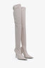 Balenciaga Cream Stretch Over-the-Knee Knife Boots Size 39