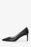 Stuart Weitzman Black Leather Leigh 70 Pointed Toe Heels Size 7.5
