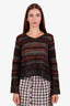Dries Van Noten Metallic Knit V-Neck Sweater Size Small