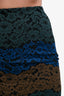 Sandro Brown/Blue/Green Lace Midi Skirt Size 1