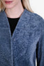 Max Mara Blue Sherpa Midi Length Jacket Size 34