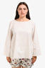 Labo.Art White Cotton Sheer Long Sleeve Top Estimated Size M-L