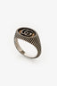 Gucci Sterling Silver GG Marmont Signet Ring Size 8