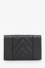 Pre-loved Chanel™ Black Chevron Caviar Mademoiselle Flap Card Case