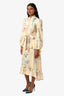 Zimmermann Yellow Linen Floral LS Belted Maxi Dress Size 0