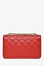 Pre-loved Chanel™ 2019/20 Red Lambskin CC 'Trendy' Wallet on Chain