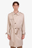 Hugo Boss Beige Cotton Breasted Trench Coat Size M Men's