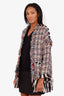 Missoni Multicolour Tweed Novelty Knit Fringe Jacket Size 40
