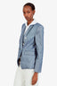 Veronica Beard Blue Linen Blazer with White Dickey Hoodie Size S