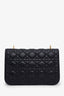 Christian Dior Navy Leather Addict Crossbody Bag with Canvas Strap
